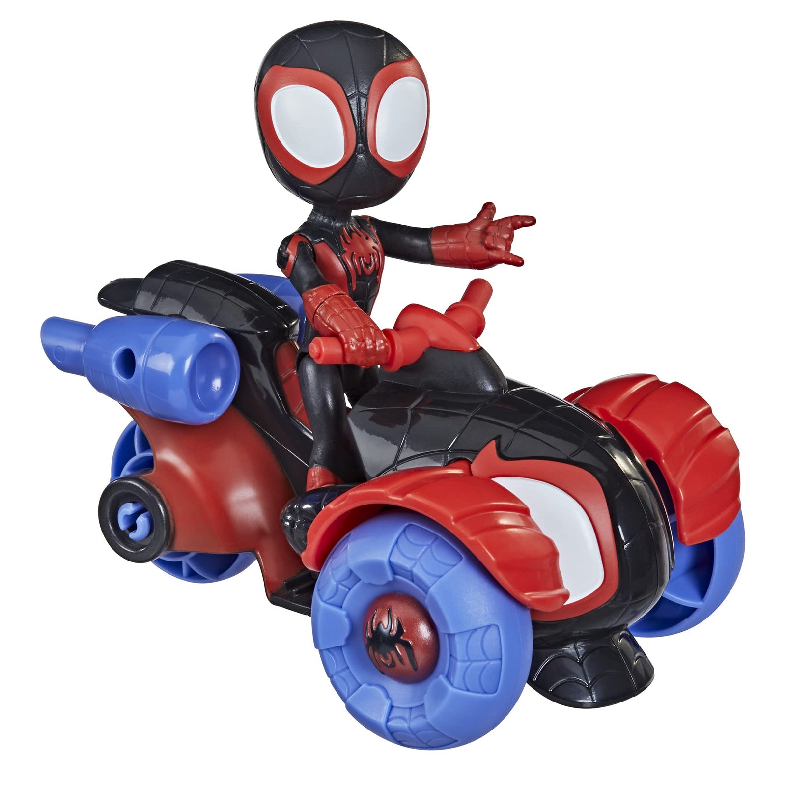 Marvel Spidey and His Amazing Friends Miles Morales Action Figure and Techno-Racer Vehicle, for Kids Ages 3 and Up