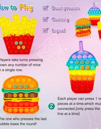 iTechjoy Fidget Toys Set, Bubble Popping Push Popper Sensory Fidget Toys, Pop On Its Stress Relief Toy Popits for Autism,ADD,ADHD, Educational Game Toy for Kids Adults,Hamburger&Fries&Coke Cup Shapes
