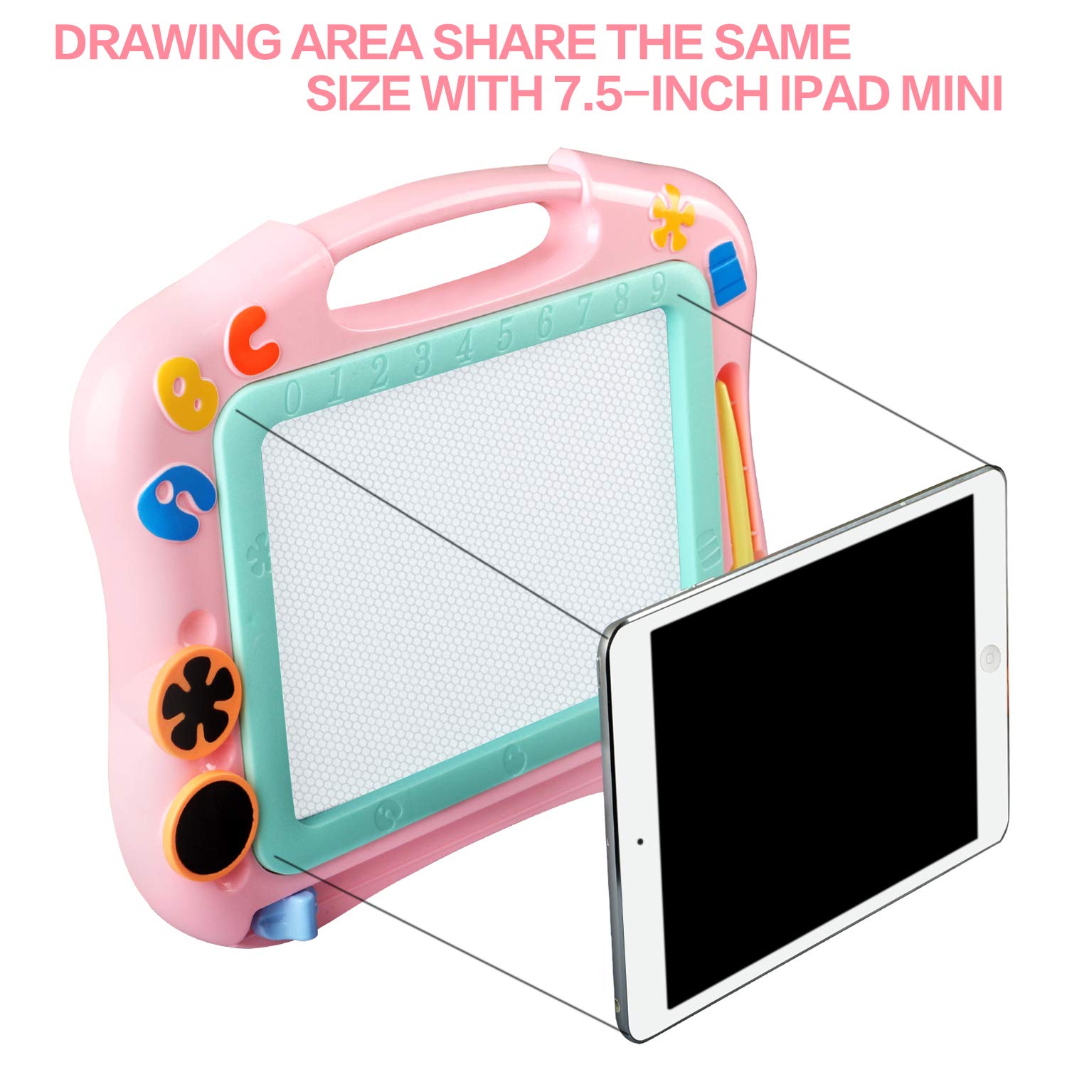 LOFEE Magna Drawing Doodle Board Present for 1 2 3 4 Year Old Girl,Magnetic Drawing Board Gift for 2 3 4 Year Old Girl Toy Age 1 2 3 Birthday Gift for 2 3 4 Year Old Girls Small Toys for Travel SLHFPX