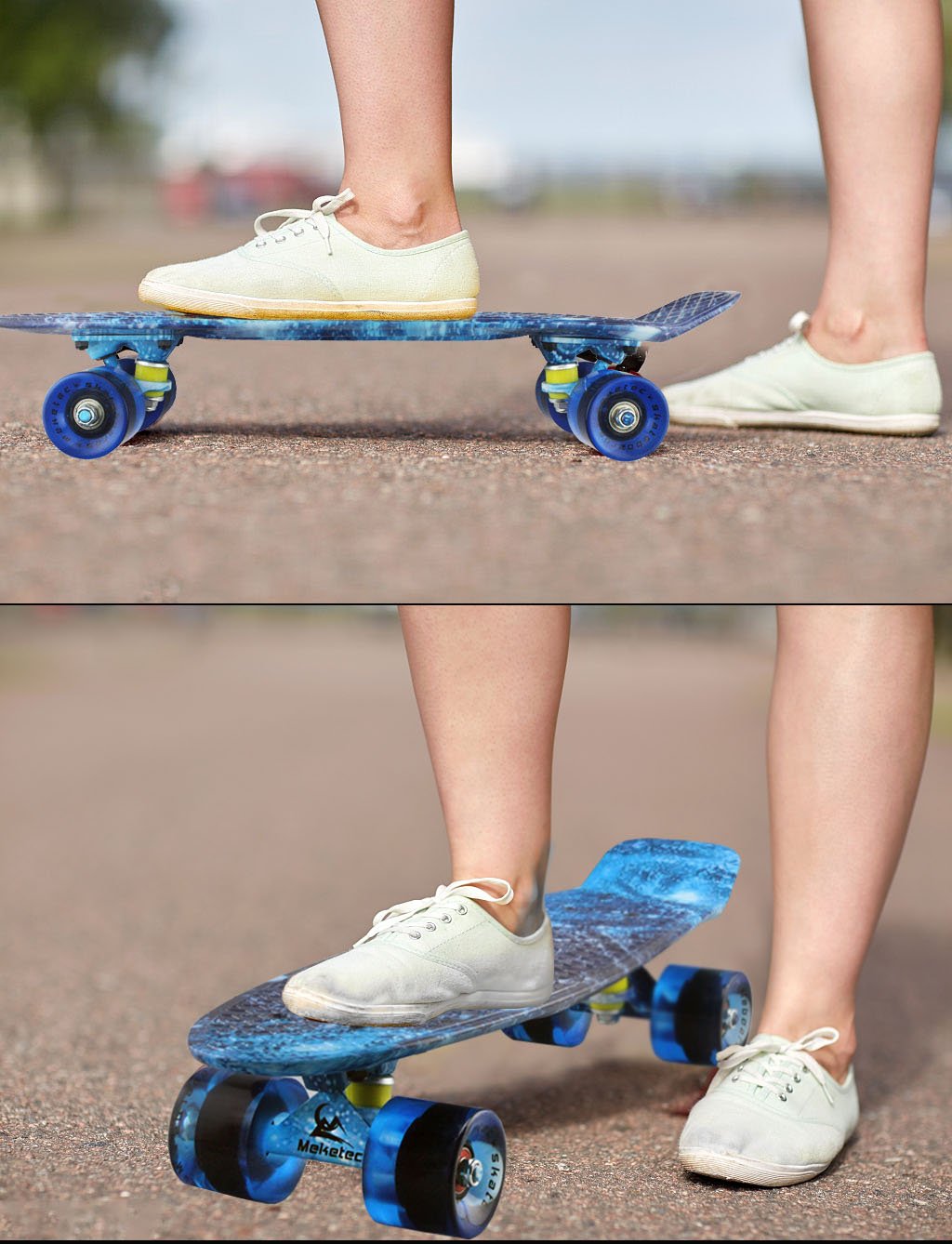 Skateboards Complete 22 Inch Mini Cruiser Retro Skateboard for Kids Boys Youths Beginners