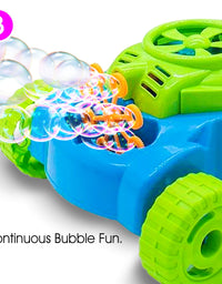 ArtCreativity Bubble Lawn Mower - Electronic Bubble Blower Machine - Fun Bubbles Blowing Push Toys for Kids - Bubble Solution Included - Birthday Gift for Boys, Girls, Toddlers

