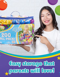 200 Count Colorful Play Balls – Phthalate and BPA Free Non-Toxic Crush Proof Plastic Ball Pack - Balls for Toddler Ball Pit in Reusable Storage Bag with Zipper – Sunny Days Entertainment
