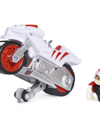 Paw Patrol, Moto Pups Wildcat’s Deluxe Pull Back Motorcycle Vehicle with Wheelie Feature and Toy Figure
