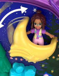 Polly Pocket Pocket World Owlnite Campsite Compact with Fun Reveals, Micro Polly and Shani Dolls, Boat and Sticker Sheet for Ages 4 and Up [Amazon Exclusive]
