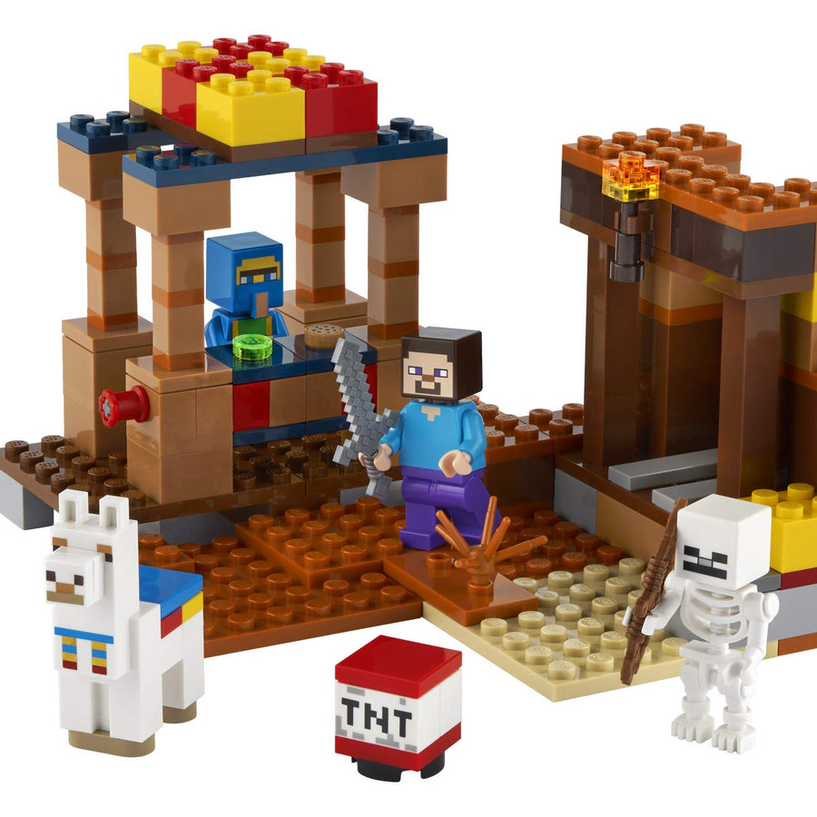 LEGO Minecraft The Trading Post 21167 Collectible Action-Figure Playset with Minecraft’s Steve and Skeleton Toys, New 2021 (201 Pieces)