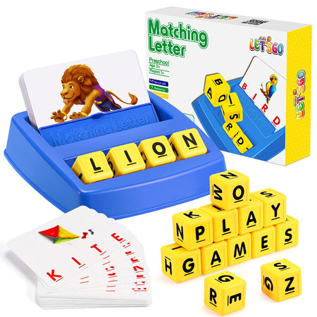 LIWIN LET'S GO! Learning Games for Kids Age 3-8, Matching Letter Game for Kids Toys Ages 3-8 Educational Toys for 3-8 Year Olds Boys Girls Christmas Birthday Gifts for 3-8 Year Olds Boys Girls Blue