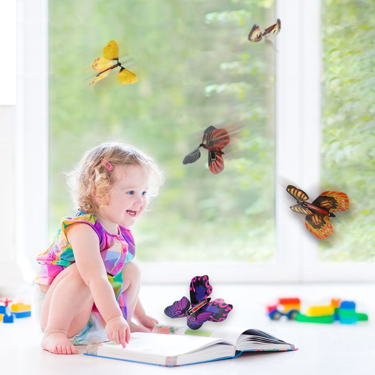 heytech Thanksgiving Day Magic Wind Up Flying Great Surprise Gift Butterfly in The Book Rubber Band Powered Magic Fairy Flying ,Thanksgiving Day Toy Great Surprise Gift (5 Packs)