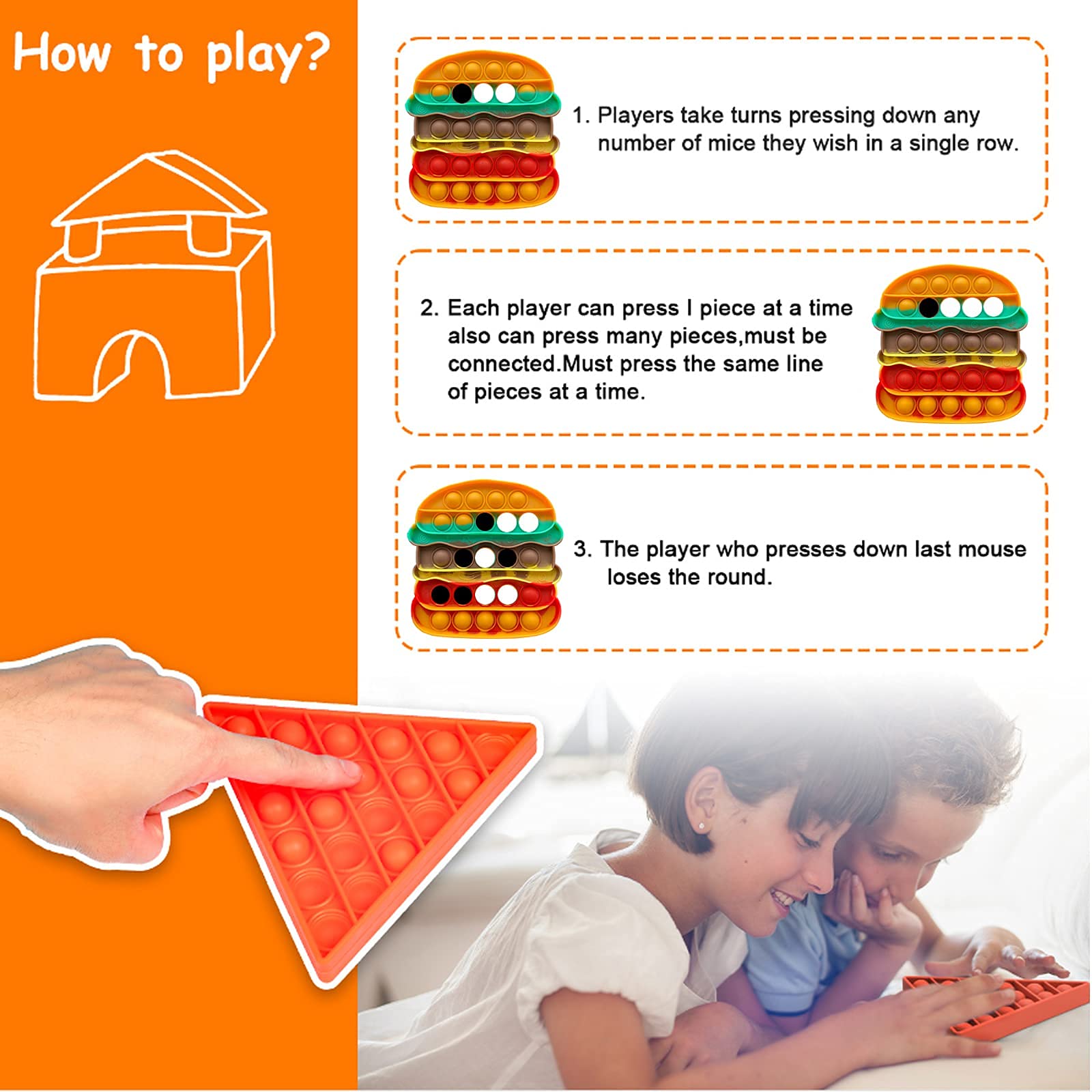 9 Pack Colorful Pop Fidget Toy, Push Bubble Popper Sensory Toy, Autism Special Needs Stress Reliever Silicone Stress Reliever Toy ，Help Restore Emotions Gift for Adult Kids (Rainbow&Pink)