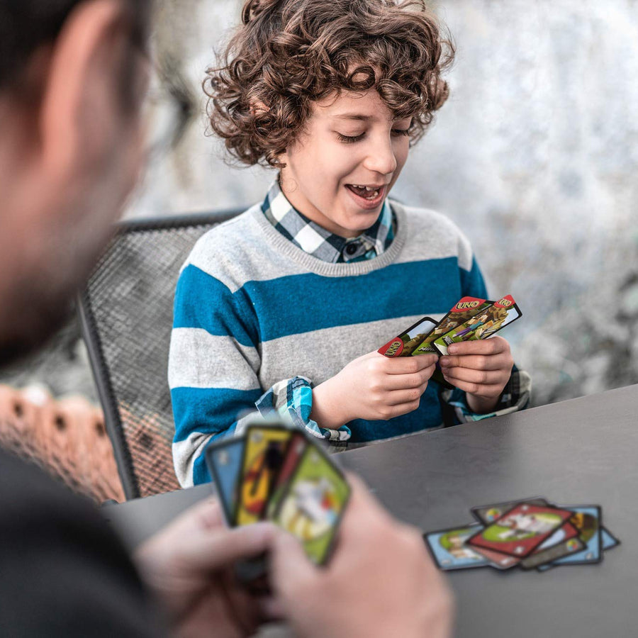 Mattel Games UNO Minecraft Card Game, Now UNO fun includes the world of Minecraft, Multicolor, Basic Pack