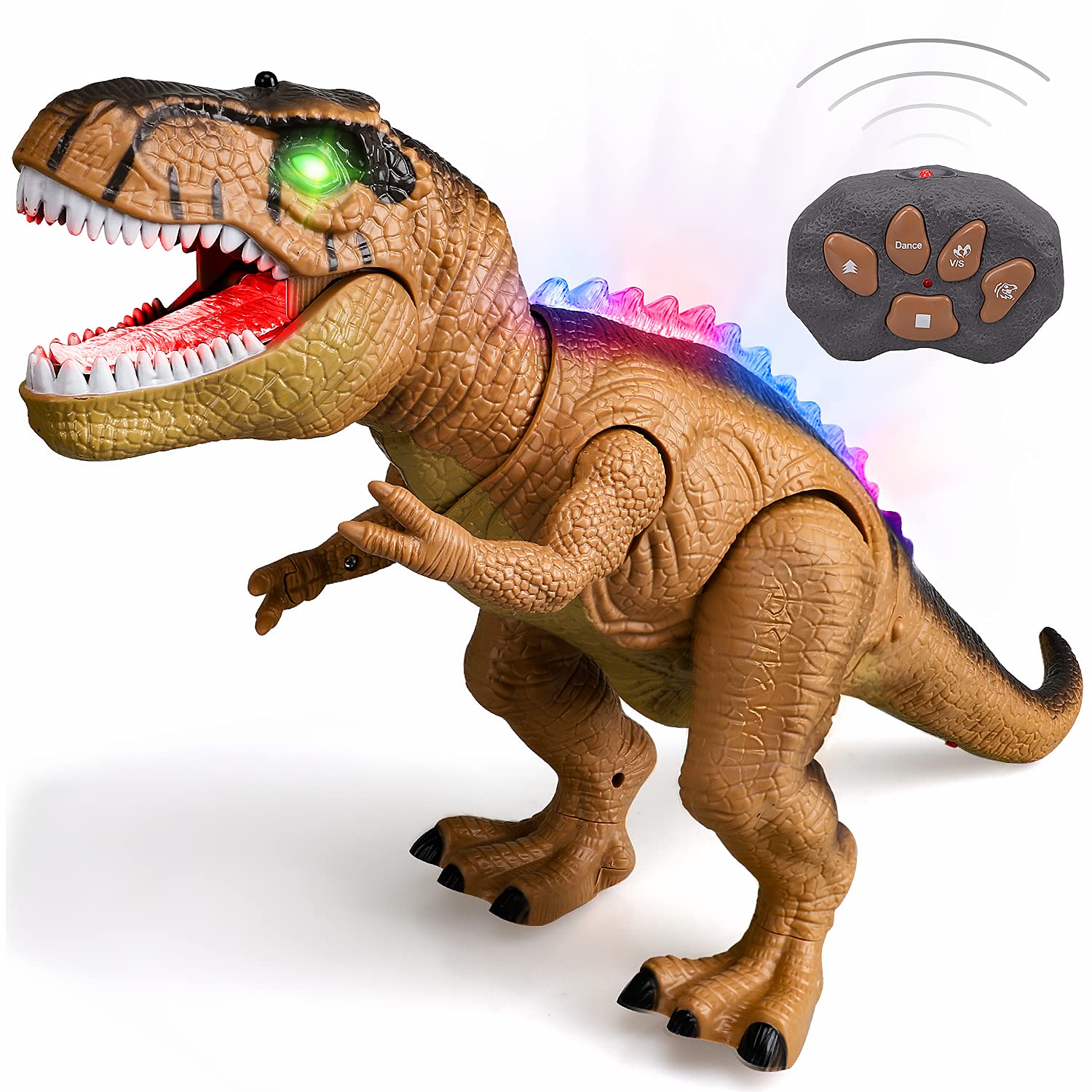 STEAM Life Remote Control Dinosaur Toys for Kids 3 4 5 6 7+ Light Up & Realistic Roaring Sound - T rex Dinosaur Toys Gifts for Christmas - Dinosaur Robot Toy for Kids Boys Girls (Green)