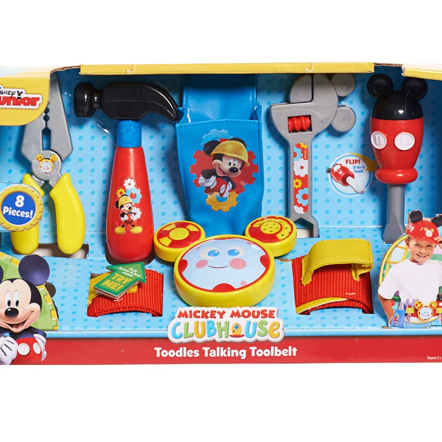 Just Play Disney Mickey Toodles Talk'n Toolbelt and Kids Play Tool Accessories for Contruction and Building Role Play and Dress Up