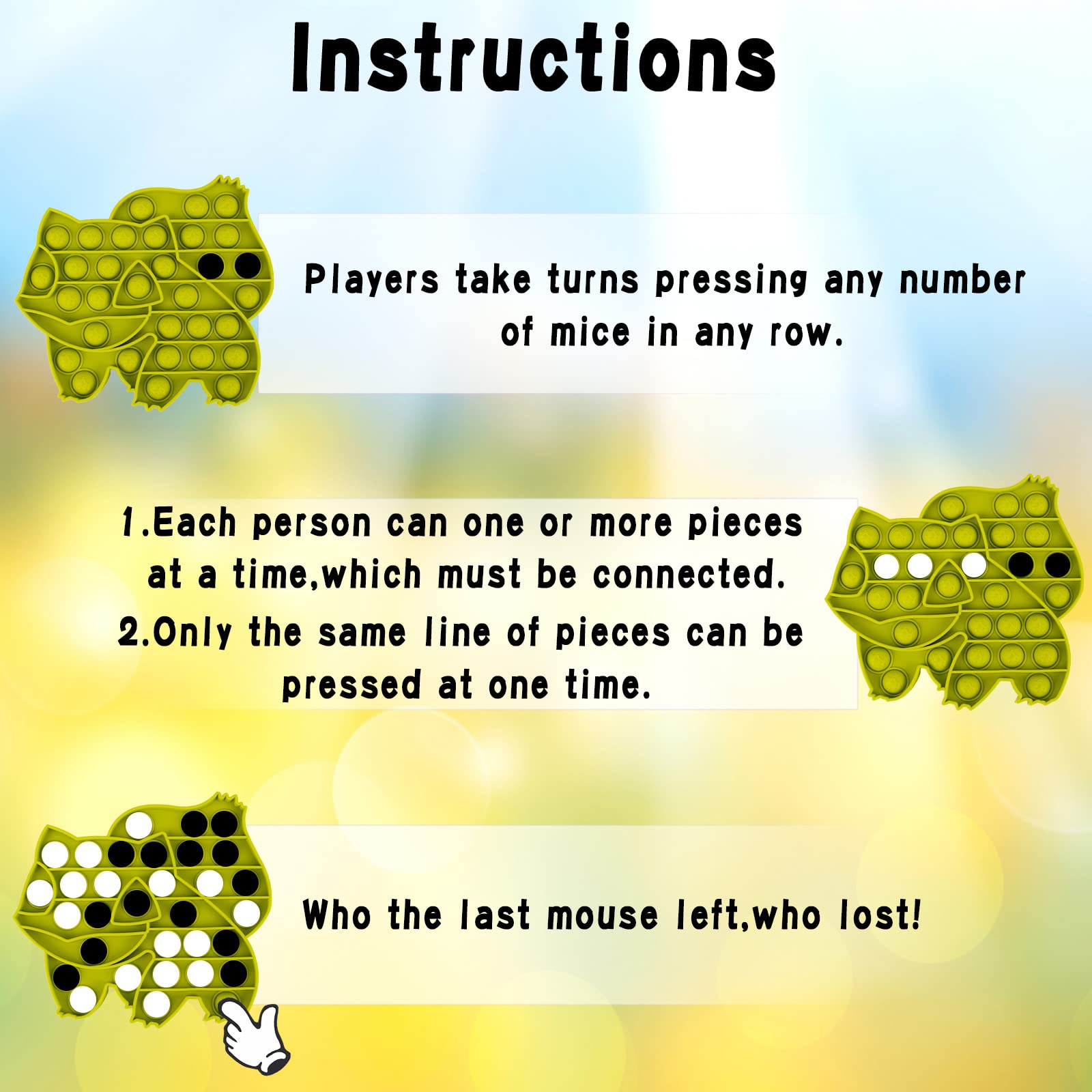 IGINOA Pop Poop Fidget Toy Bubble Sensory 4 Pack Popper Figets Figetget Cute Yellow Green Orange Blue Turtle Popet Game Silicone Relieves Stress ADHD Anxiety Gift Boy Kid Teen Girls