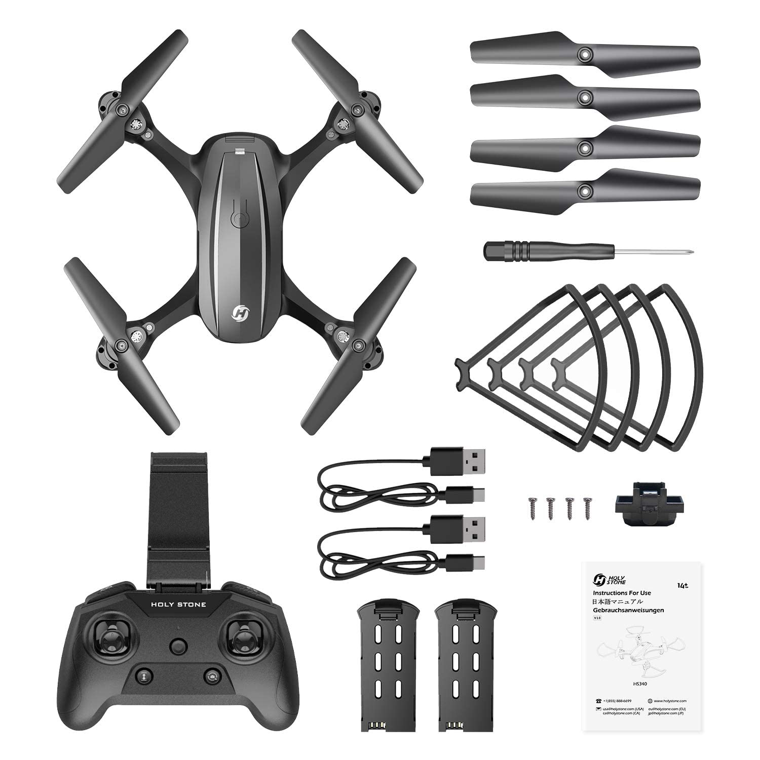 Holy Stone HS340 Mini FPV Drones with Camera for Kids 8-12 RC Quadcopter for Adults Beginners with One Key Take Off/ Landing, Gravity Sensor, Headless Mode, Waypoint Fly, Throw to Go, Indoor & Outdoor