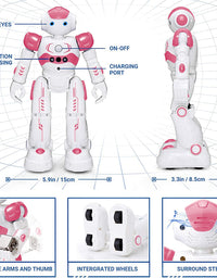 KingsDragon RC Robot Toys for Kids, Gesture & Sensing Programmable Remote Control Smart Robot for Age 3 4 5 6 7 8 Year Old Boys Girls Birthday Gift Present
