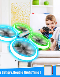 HASAKEE Q9s Drones for Kids,RC Drone with Altitude Hold and Headless Mode,Quadcopter with Blue&Green Light,Propeller Full Protect,2 Batteries and Remote Control,Easy to fly Kids Gifts Toys for Boys and Girls
