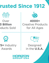 Horizon Group USA Giant 1000+ Pieces Ultimate Box of Arts & Crafts Supplies Set - Big DIY Kit for Kids & Toddlers, Homeschool, Preschool - Stickers,Feathers,Pipe Cleaners,Wood Sticks,Gemstones,Beads
