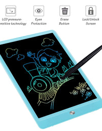 Toy for 3 Year Old Boys Girls FLUESTON LCD Writing Tablet 10 Inch Doodle Magic Board, Colorful Drawing Tablet for Kids, Portable Travel Birthday Gifts Toys Draw Pad for 4 5 6 7 Year Old Toddlers
