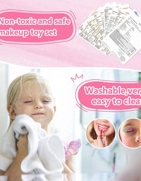 Vextronic Girl Makeup Toy Set 30 Pcs Washable Kids Makeup Kit for Girls, Pretend Play Makeup Kit for Kids, Non-Toxic, Real Cosmetic Toy Beauty Set for Kids Birthday Gift
