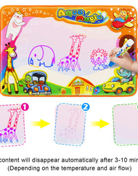 Betheaces Water Drawing Mat Aqua Magic Doodle Kids Toys Mess Free Coloring Painting Educational Writing Mats Xmas Gift for Toddlers Boys Girls Age of 3,4,5,6,7 Year Old 34.5" X 22.5" in 6 Colors
