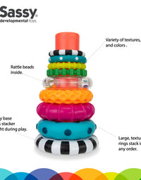 Stacks of Circles Stacking Ring STEM Learning Toy, 9 Piece Set, Age 6+ Months
