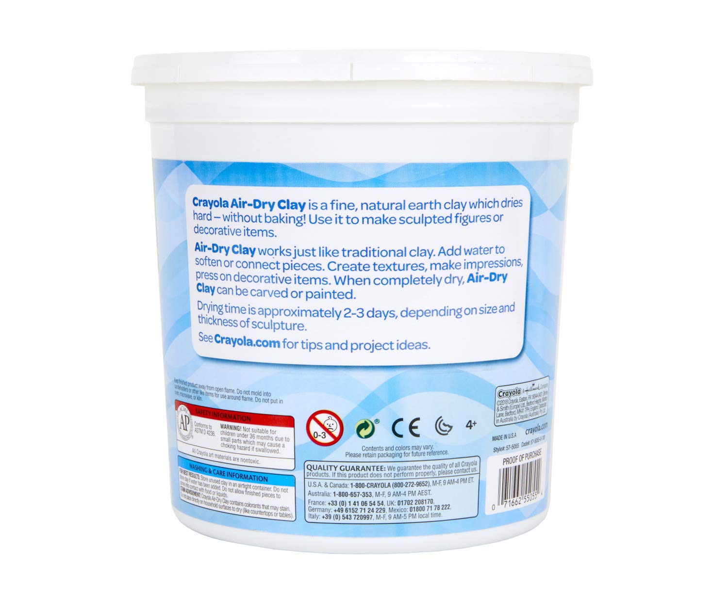 Crayola Air Dry Clay, Natural White Modeling Clay, 5 Lb Bucket