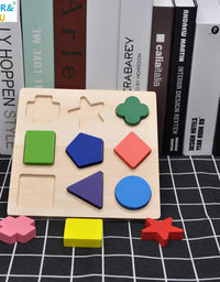 GYBBER&MUMU Wooden Preschool Colorful Shape Puzzle
