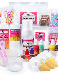 Original Stationery Fluffy Slime Kit for Girls Everything in One Box to Make Ice Cream Slimes, Make Fluffy, Butter, Cloud & Foam Slimes!
