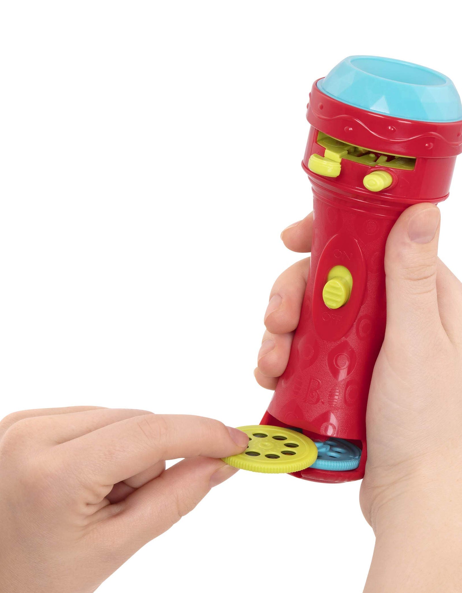 B. toys – Light Me To The Moon – Children’S Projector Flashlight with Image Reels That Make Everything Cosmic & Bright, Red