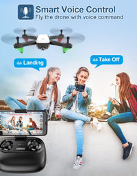 SANROCK U52 Drone with 1080P HD Camera for Adults Kids, WiFi Live Video FPV Drones RC Quadcopters for Beginners, Gesture Control, Gravity Sensor, Altitude Hold, 3D Flip, Custom Route, One Key Backward
