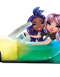 Rainbow High Color Change Car – Convertible Vehicle, 8-in-1 Light-Up, Multicolor with Wheels That Move, Working Seat Belts, Steering Wheel. Fits 2 Fashion Dolls, Toy Gift for Kids Ages 6 7 8+ to 12
