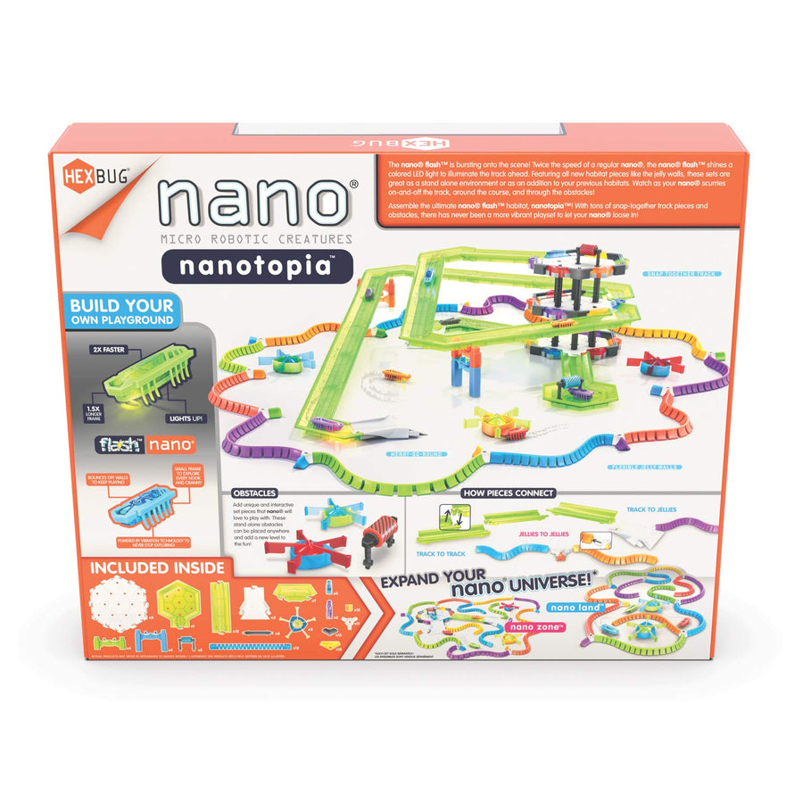 HEXBUG Flash Nano nanotopia - Colorful Sensory Playset for Kids - Build Your Own Playground - Over 130 Pieces and Batteries Included