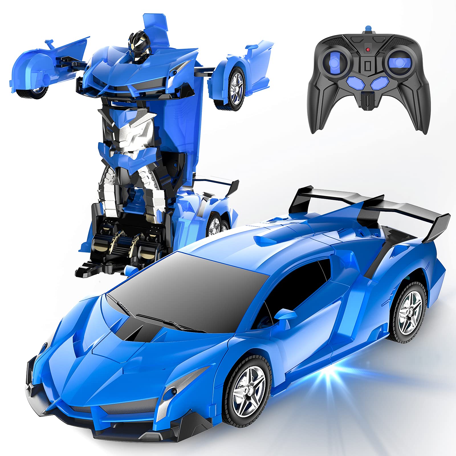 Desuccus Remote Control Car, Transform Robot RC Cars for Kids Toys, 2.4Ghz 1:18 Scale Racing Car with One-Button Deformation, 360°Drifting, Transforming Robot Car Toy for Boys Girls