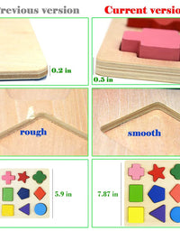 GYBBER&MUMU Wooden Preschool Colorful Shape Puzzle
