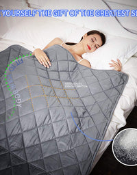 Hypnoser Adult Weighted Blanket Queen Size (20 lbs, 60''x80'' ) | Cooling Heavy Blanket | 100% Breathable Material with Pure Glass Beads
