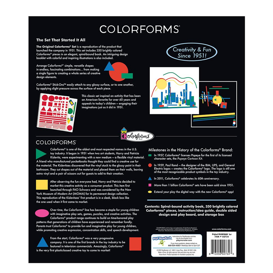 The Original Classic Colorforms -- Fun Retro Re-stickable Vinyl Design Toy Kids Have Loved for 60 Years, for Ages 5+