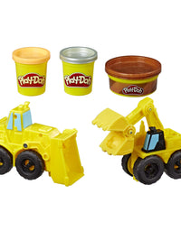 Play-Doh Wheels Excavator and Loader Toy Construction Trucks with Non-Toxic Sand Buildin' Compound Plus 2 Additional Colors (Amazon Exclusive)
