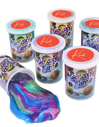 Kicko Marbled Unicorn Color Slime - Pack of 6 Colorful Galaxy Sludgy Gooey Kit for Sensory and Tactile Stimulation, Stress Relief, Prize, Party Favor, Educational Game - Kids, Boys, Girls

