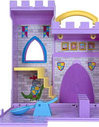 Peppa Pig Princess Fort Adventure Playset, 8 Pieces - Includes Foldable Castle Case, Peppa & George Figures & Accessories - Toy Gift for Kids - Ages 2+
