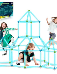 9IUoom Fort Building Kit for Kids 120 Pieces Glow in The Dark Air Forts Builder Gift Construction Toys for 3 4 5 6 7 8 9+ Years Old Boys Girls DIY Fun Fort Building Tunnels Play Tent Indoor Outdoor
