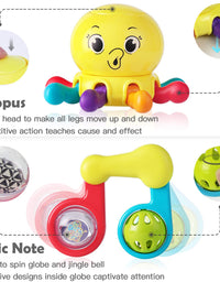 iPlay, iLearn 10pcs Baby Rattle Toys, Infant Shaker, Teether, Grab and Spin Rattles, Musical Toy Set, Early Educational, Newborn Baby Gifts for 0, 3, 6, 9, 12 Months, Girls, Boys
