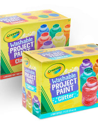 Crayola Washable Kids Paint, 12 Count, Amazon Exclusive, Gift, Assorted and Glitter
