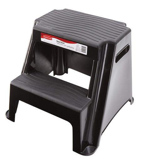 Rubbermaid RM-P2 2-Step Molded Plastic Stool with Non-Slip Step Treads 300-Pound Capacity