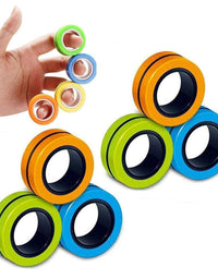 6PCS Magnetic Rings, Fidget Rings,Roller Rings,Adult Finger Fidget Toys, ADHD Anxiety Relief Decompression Magical Ring Fidget Toy,Funny Gifts kids Magnetic Spinner Ring for Boys Girls(Random Color)
