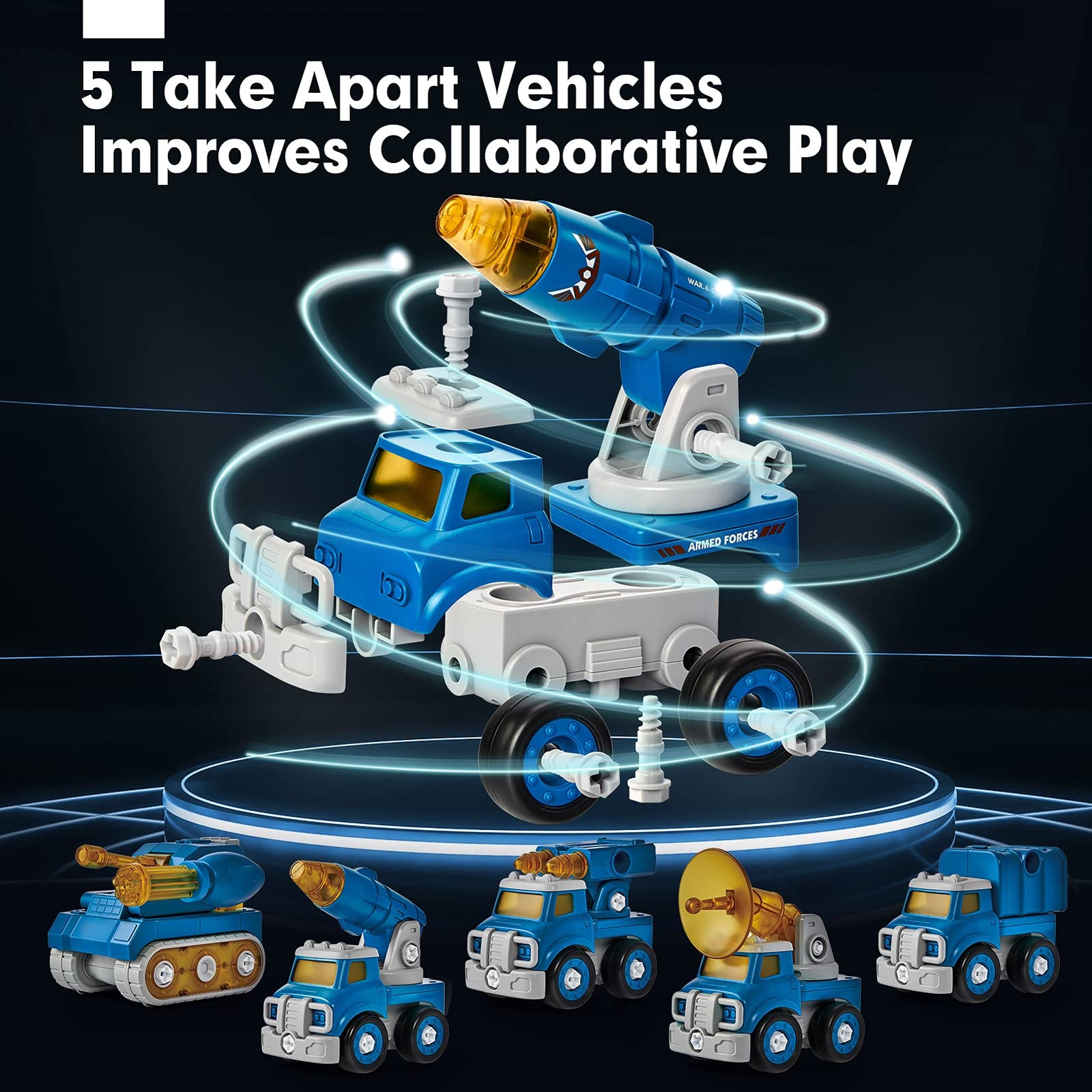 Take Apart Robot Toys Vehicle Set 5 in 1 Construction Toys for 5 Year Old Boys STEM Toys Vehicles Transform into Robot for Kids Toys for 6 7 Year Old Boys Kids Building Toys Ages 5+
