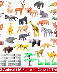 Animals Figure,54 Piece Mini Jungle Animals Toys Set,ValeforToy Realistic Wild Vinyl Plastic Animal Learning Party Favors Toys for Boys Girls Kids Toddlers Forest Small Animals Playset Cupcake Topper
