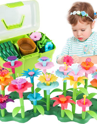 Girls Toys Age 3-6 Year Old Toddler Toys for Girls Gifts Flower Garden Building Toy Educational Activity Stem Toys(130 PCS)
