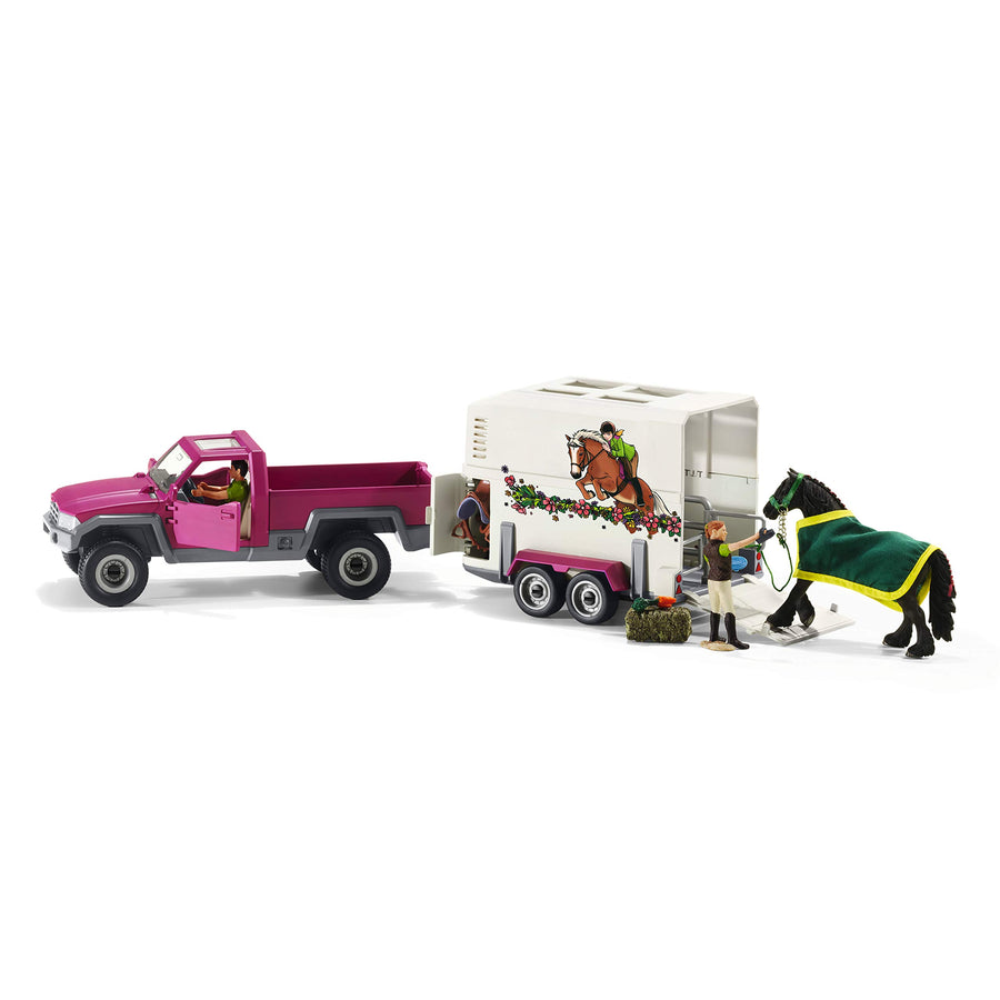 Schleich Horse Club, 15-Piece Playset, Horse Toys for Girls and Boys 5-12 years old Pick Up with Horse Box