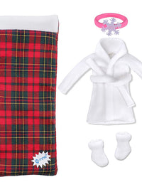 E-TING Sleeping Bag Santa Couture Christmas Accessory for Elf Doll (Doll is not Included) (Sleeping Bag + Bathrobe)
