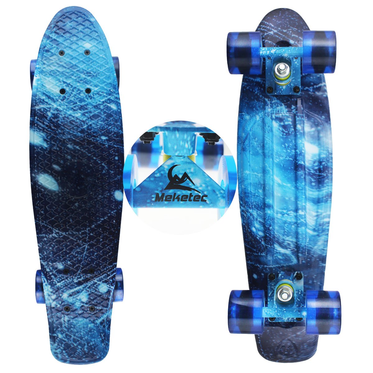 Skateboards Complete 22 Inch Mini Cruiser Retro Skateboard for Kids Boys Youths Beginners