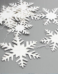 Winter Christmas Hanging Snowflake Decorations, 12PCS 3D Large Silver Snowflakes & 12PCS White Paper Snowflakes Hanging Garland for Christmas Winter Wonderland Holiday New Year Party Home Decoration
